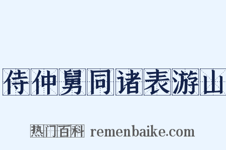 侍仲舅同诸表游山是什么意思的图片